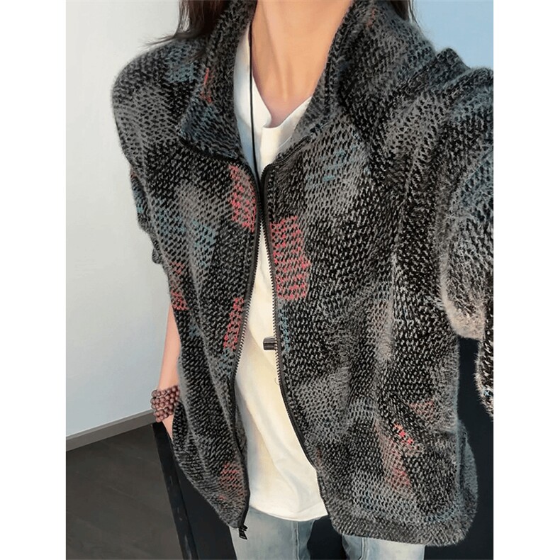 WY855-P68原版现货！主推来谈美式针织连帽开衫卫衣男款秋冬外套,女装短外套,星座215-1