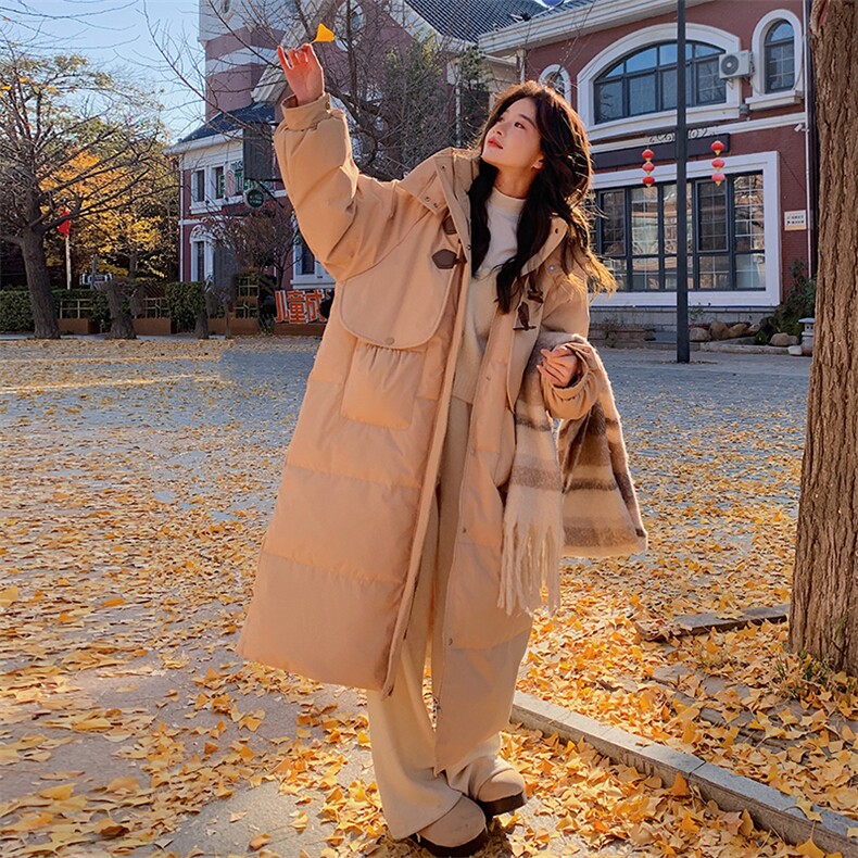 超好看羽绒服女冬季中长款韩系显瘦宽松白鸭绒2024加厚时尚面包服图片