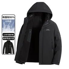 2025新款【可拆卸内胆】90白鸭绒连帽羽绒服外套男90绒新标，男装羽绒服，星座505-2（原电商A260-1)