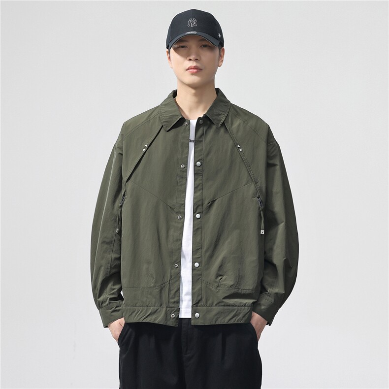 2025款时尚有型双面穿翻领休闲夹克F0951-P105控199,男装夹克,电商D215