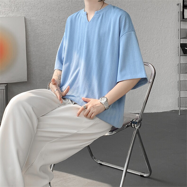 短袖男夏季新款港风宽松冰丝T恤T0158-P22,男装T恤,星座214-3