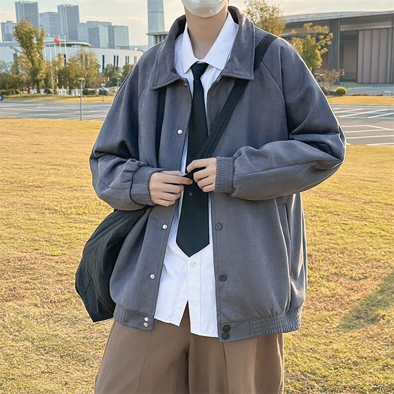 痞帅工装外套男春秋季新款夹克青少年翻领宽松棒球服W077-p55,男装夹克,星座1008