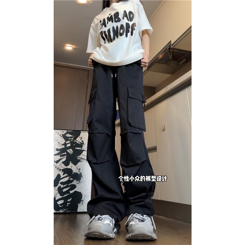抖音品质潮流新款工装口袋宽松松紧休闲裤B315-K24238-特p40控78,男装工装外套,电商B315