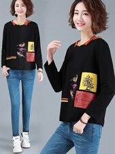 印花套头圆领长袖气质百搭2021年秋季韩版卫衣，女装卫衣/绒衫，深水步