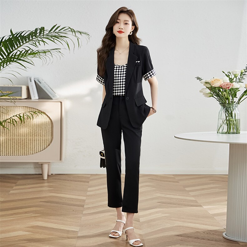 西装三件套女2025春夏新款时尚休闲修身正装显瘦职业套装,女装套装/套裙,采品优优