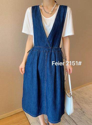 薄料牛仔背带裙套装，女装职业装，菲儿