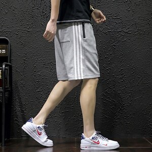2021夏季新瓷砖墙日系大码男运动条纹卫裤休闲裤短裤-K2036-P30图片