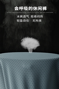 特批P32无差价夏季透气网眼冰丝凉感大码复古速干空调裤男K5918B图片