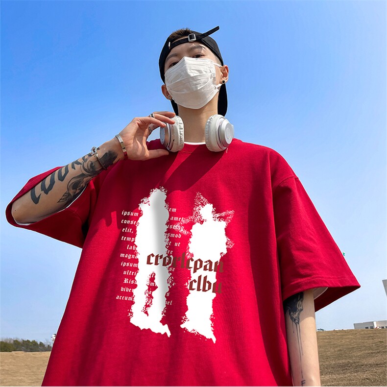 量大优供视频220克美式短袖t恤T2912得物直播有280克品质,男装T恤,电商A486