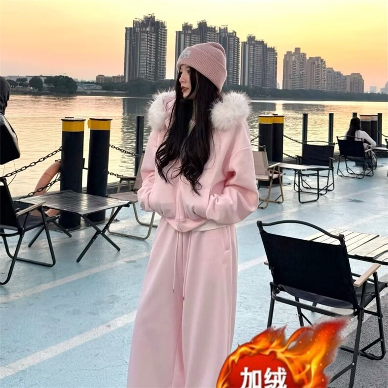 美式超火加绒裤子冬爵士舞运动卫裤宽松慵懒阔腿裤上衣货号A276,男装休闲裤,星座1210-1