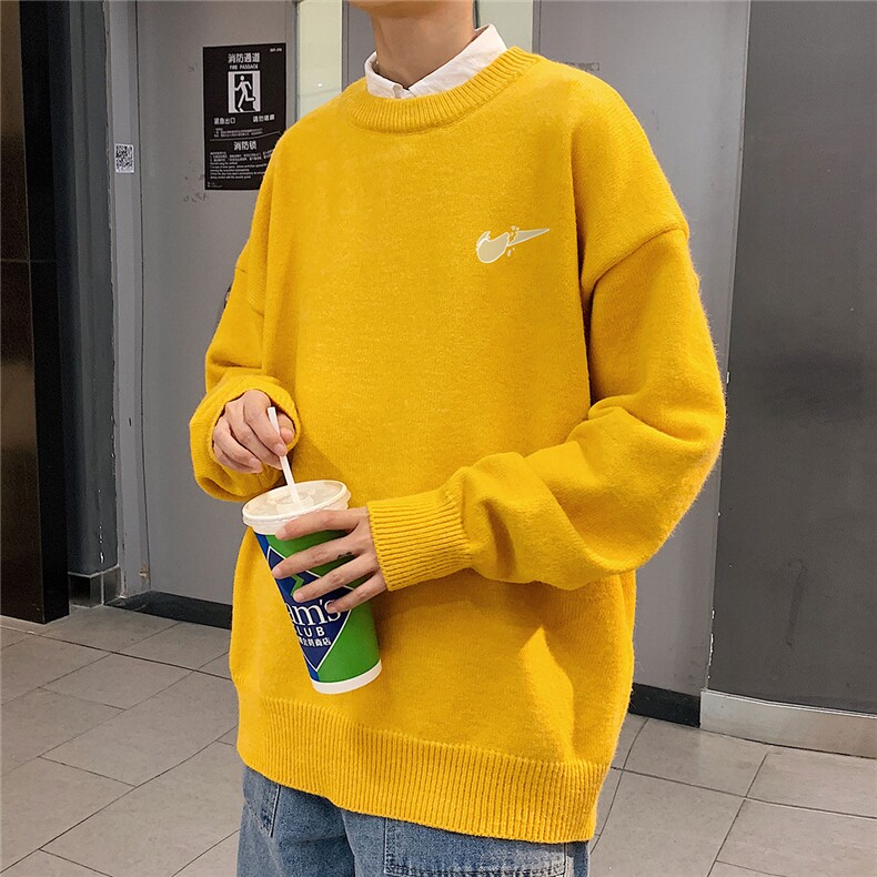 1港风圆领中性情侣潮流大码M-5XL印花加厚毛衣男7688P48加绒P55,男装针织衫/毛衣,星座226-2