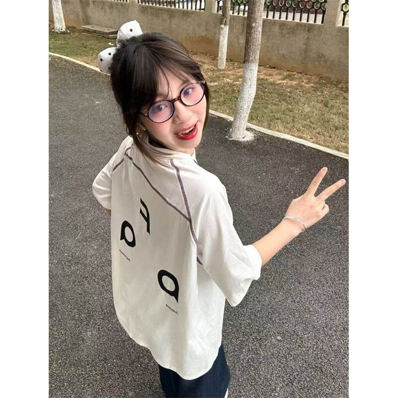 明线印花T恤短袖情侣宽松BT031-P28,男装T恤,星座412-3