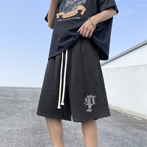 休闲短裤男夏季薄款美式潮牌痞帅运动裤宽松直筒五分裤 K6730-P40图片