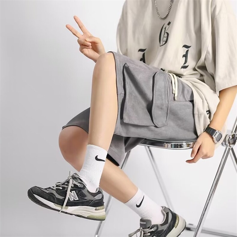 2023港风文艺做旧短裤男春夏宽松潮流五分裤,男装休闲裤,星座716-3