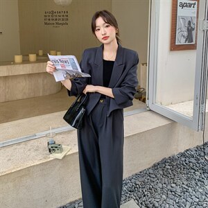 【主推现货】短款小西装阔腿裤两件套装女 508-P150-K218图片