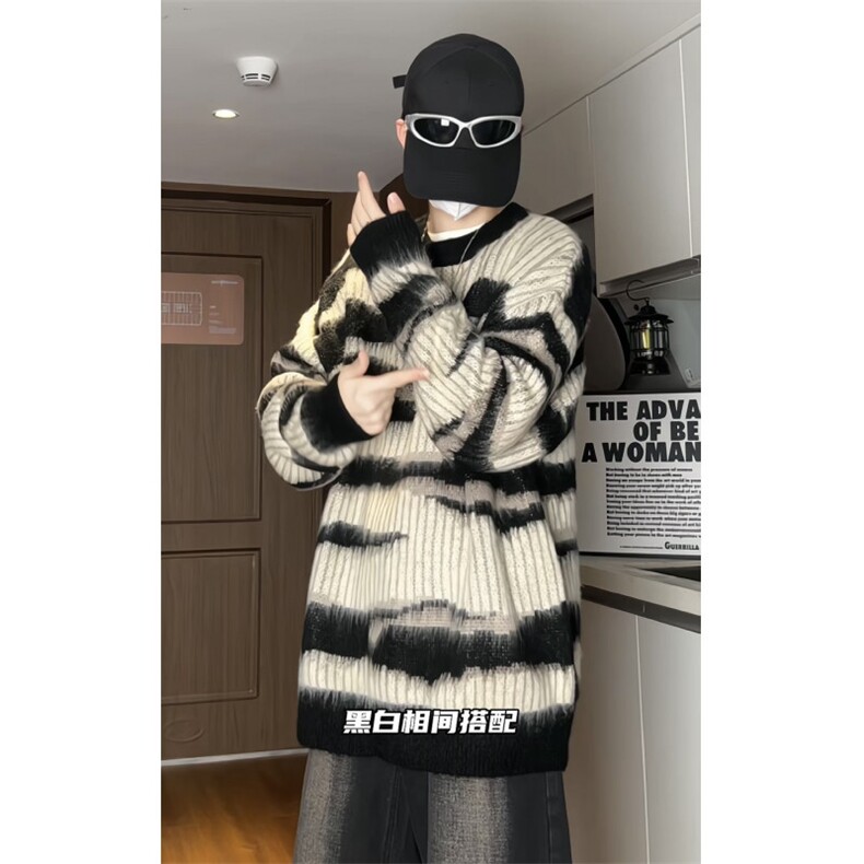 视频私实物图片效果潮牌刷毛马海毛宽松百搭毛衣MY088-P53,男装针织衫/毛衣,星座313A(原308A-2)