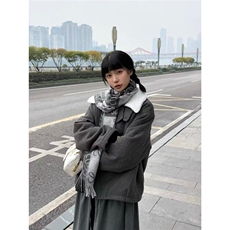 潮流混纺前纤丝套羊羔绒棉服ins文艺慵懒时尚保暖外套棉服简约搭，男装棉衣，星座302B