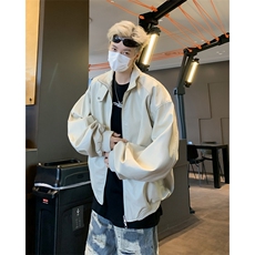 新款翻领PU皮衣潮流时尚夹克外套，男装夹克，星座410-7