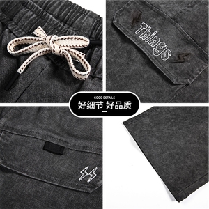 美式工装牛仔裤男休闲裤秋季宽松大码高街直筒阔腿裤子6109四季款图片