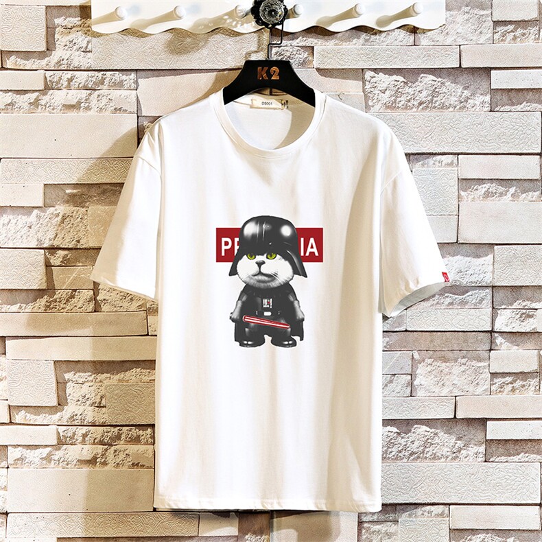 2021夏季新砖墙挂拍日系大码男已注册卡通印花短袖T恤T1072-P25，男装T恤，电商A001