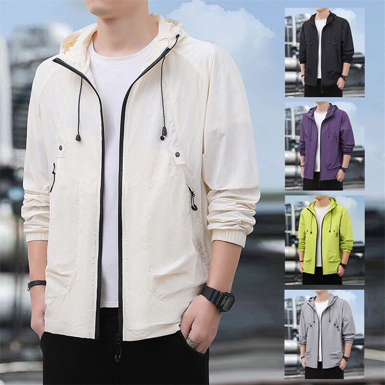夏季户外防晒衣皮肤风衣外套透气凉爽长袖防紫外线防晒服FS90-35,男装防晒衣,星座1402-1