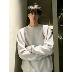 春季宽松刺绣卫衣男女新款时尚情侣长袖t恤上衣1008-LW700-p40，男装T恤，星座1008
