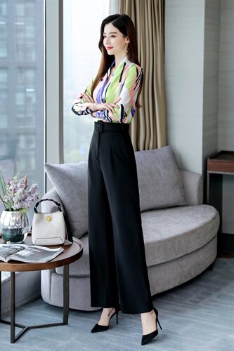 2021春秋阔腿裤女长裤时尚女裤宽腿裤垂感垂坠黑色裤子,女装休闲裤,星宇服饰