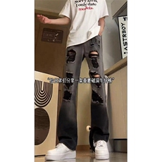 美式ins高街小众hiphop夏季破洞牛仔裤货号K729P60，男装牛仔裤，电商A063