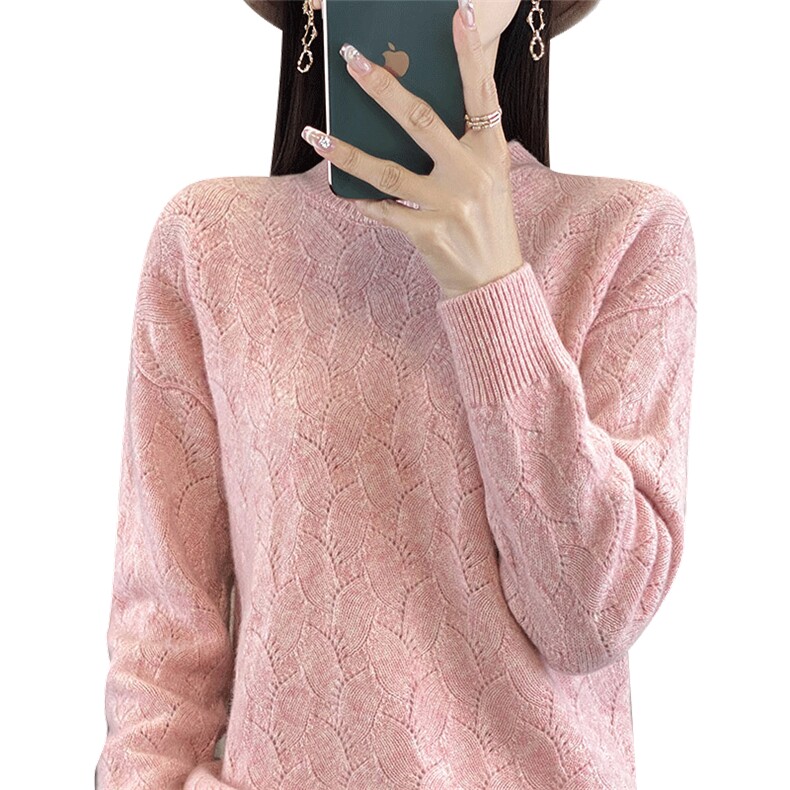 女士羊毛针织衫羊毛全身绞花柔软舒适,女装羊毛衫,开创羊绒
