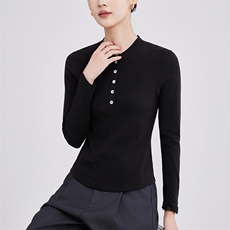 2025年秋季新款莫棉针织女士长袖上衣时尚休闲通勤百搭，女装针织衫/毛衣，硕诚羊绒