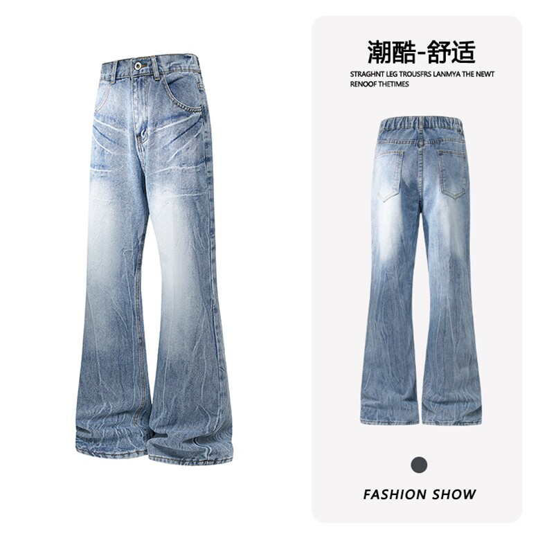 B221 美式ins高街暗黑重工艺宽松直筒牛仔裤 LK25476-特P45控78图片