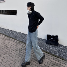 (自家图)小众个性金属设计拉链圆领水貂绒毛衣男1509-P78，男装针织衫/毛衣，星座910-5