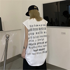 潮流嘻哈高街英文字母前后印花百搭宽松坎肩背心男女潮TT013-P35，男装背心/马甲，星座911-3