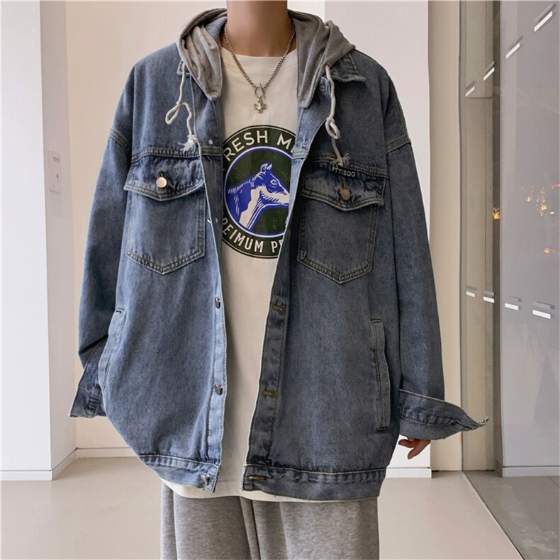 夹克连帽牛仔外套ins潮牌男春秋韩版潮流痞帅衣服秋季W1251-P65,男装夹克,星座512-2