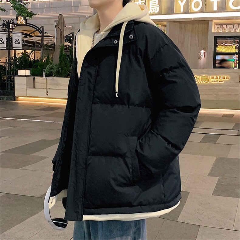 可二开~2025新款港风假两件棉衣男生连帽外套D4134-TP75不,男装棉衣,电商A102