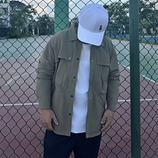 Y005衬衫大码夹克外套秋装休闲文艺中青年开衫多口袋薄款夹克外衣，男装衬衫，星座115A-3
