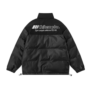 白底23新款冬季百立领字母印花加厚PU皮棉服外套MY6406P125控168图片