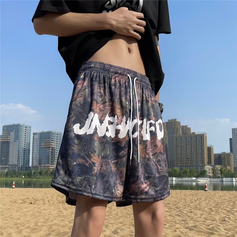 美式复古街头刺绣运动短裤男潮流宽松夏季篮球裤DK5528P22,男装休闲裤,星座1116-2