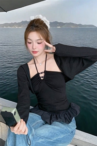 1D091纯色系带串珠两件套8441-P90-K138图片