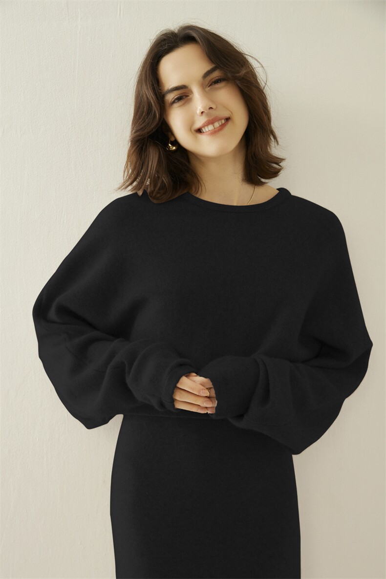 2024秋季新款蝙蝠袖羊绒衫圆领吊带裙套装,女装套装/套裙,戎美山