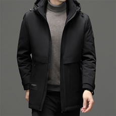 CSYR22088钱塘2020-2中年男士冬季厚款保暖连帽简约羽绒服P303，男装羽绒服，钱塘207-2