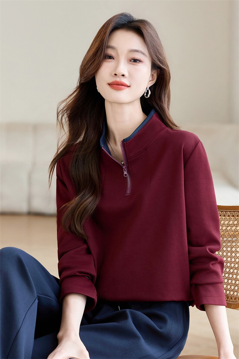 半拉链立领卫衣女2026年春秋新款小个子时尚宽松休闲上衣长期有货,女装短外套,璐依舞