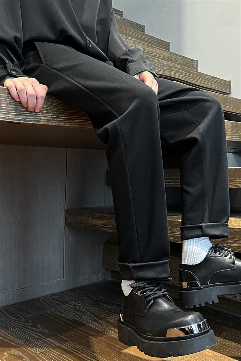 港风秋冬西装裤四色裤头宽松休闲长裤男K23309-P45控58,男装西服套装,星座717