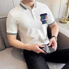 2025夏季短袖T恤翻领口袋设计Polo衫T0279-P48，男装T恤，电商D342