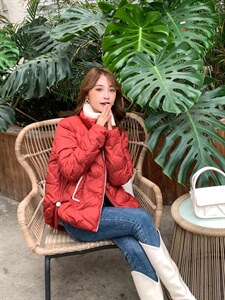 短裤羽绒服白鸭绒立领时尚修身外套图片