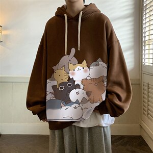 纯棉连帽卫衣男大码运动帽衫宽松薄WY2162-P35 加绒款-P40图片