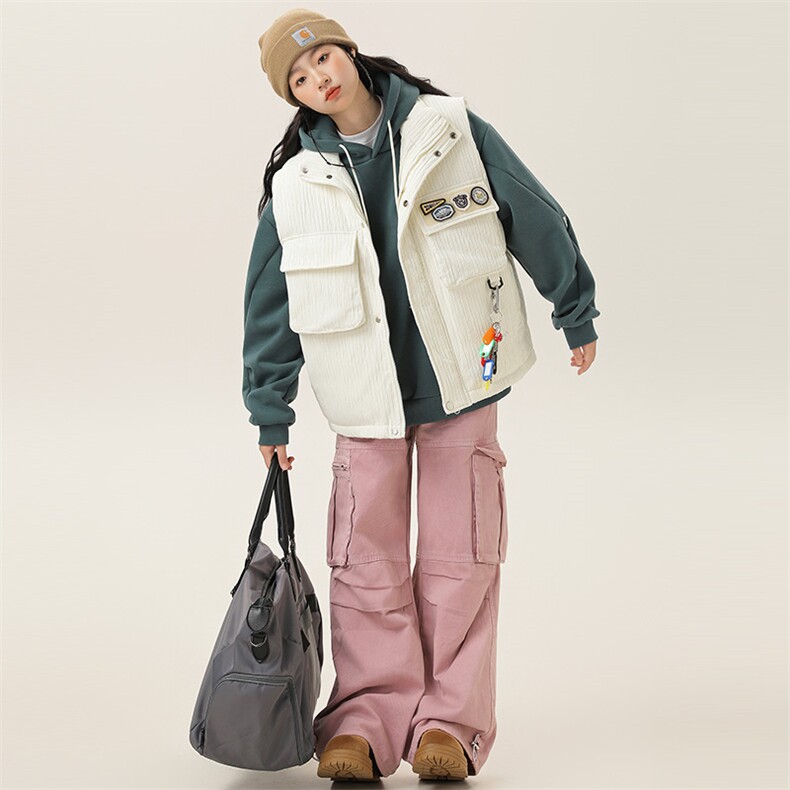 2025冬季新款男日系潮牌立领白鸭绒羽绒服加厚马甲棉衣YR70-F199，男装羽绒服，电商A101（原外27）