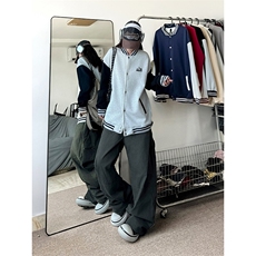 抖音得物高品质重磅全棉二开360克立领棒球服开衫卫衣外套1201，女装短外套，电商A486