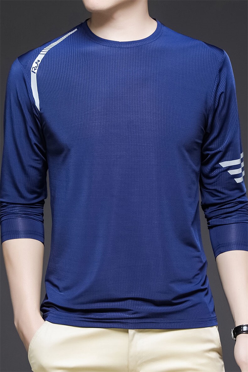 LB85121-5803春夏新款冰丝长袖男速干衣弹力宽松运动休闲体恤P50,男装T恤,电商B360