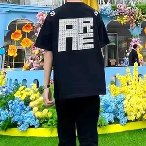 万针全刺绣工艺抖音得物高品质260克重磅纯棉双纱美式高街短袖T恤图片